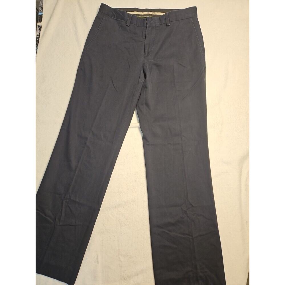 EDDIE BAUER 34 X 32 Navy Pants Classic Fit Wrinkle Free Straight Leg Chino
